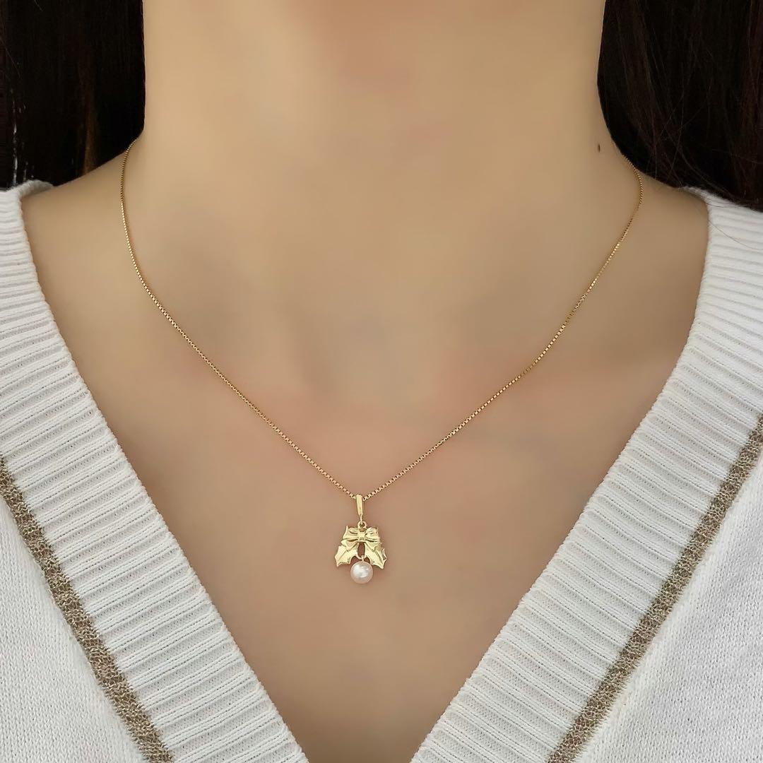 Mikimoto K18YG Akoya Pearl Pendant Top with 4.9mm round pearl and yellow gold setting