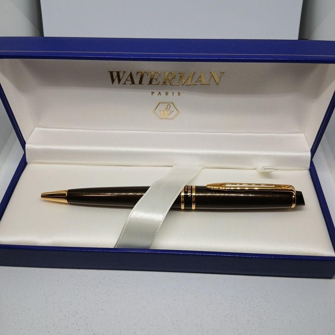 WATERMAN Expert Smart Brown ballpoint pen with a smooth brown finish and silver accents