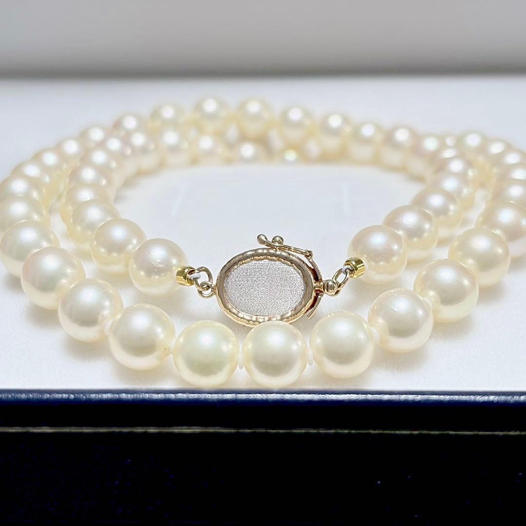 Akoya Pearl genuine pearl necklace 42cm length featuring 7.6-7.8mm round pearls