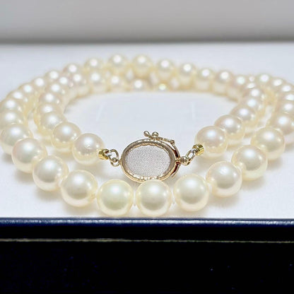 Akoya Pearl genuine pearl necklace 42cm length featuring 7.6-7.8mm round pearls