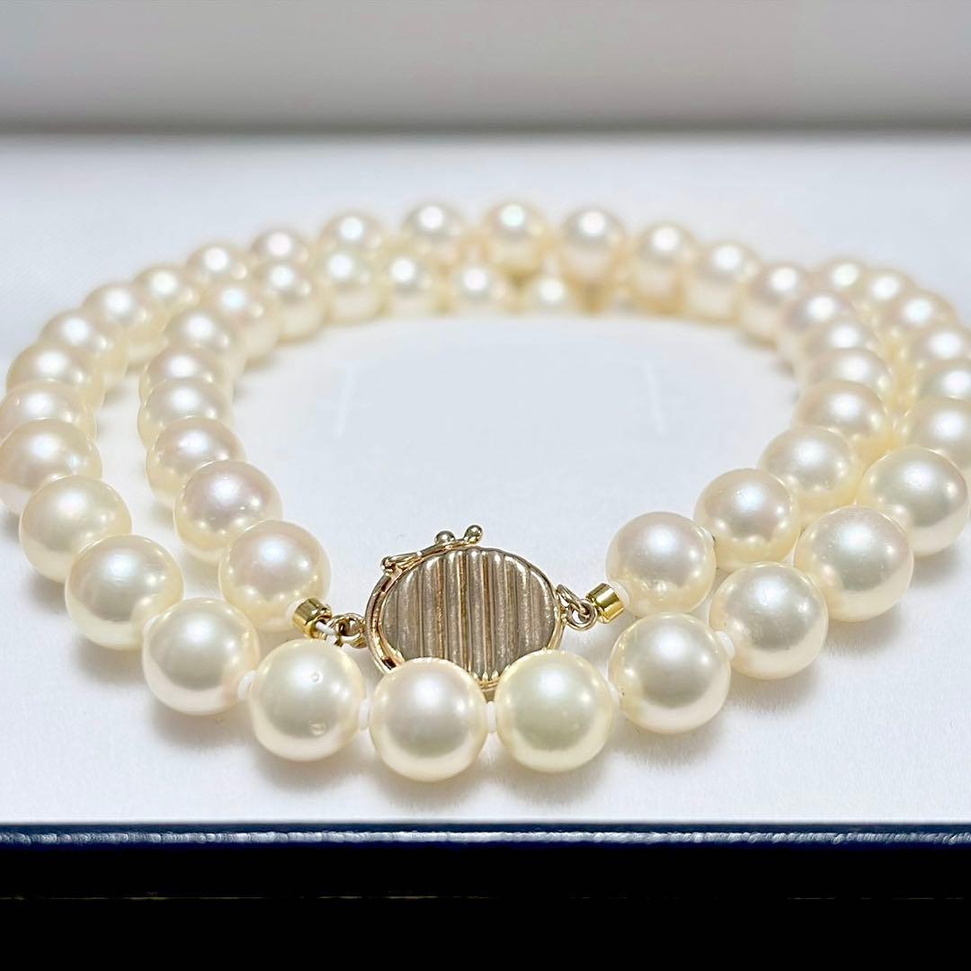 Akoya Pearl genuine pearl necklace 42cm length featuring 7.6-7.8mm round pearls