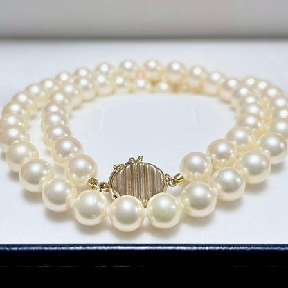 Akoya Pearl genuine pearl necklace 42cm length featuring 7.6-7.8mm round pearls