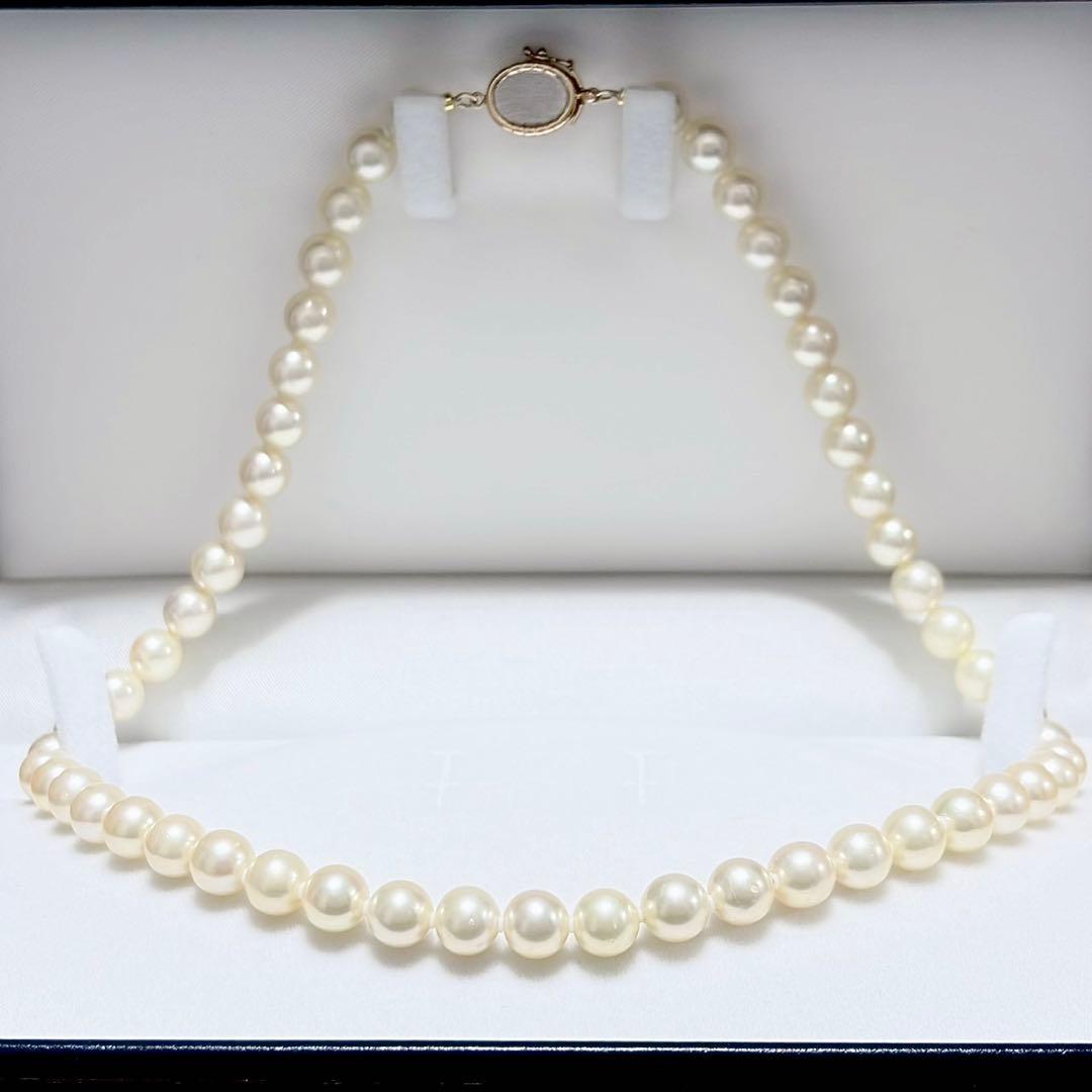 Akoya Pearl genuine pearl necklace 42cm length featuring 7.6-7.8mm round pearls