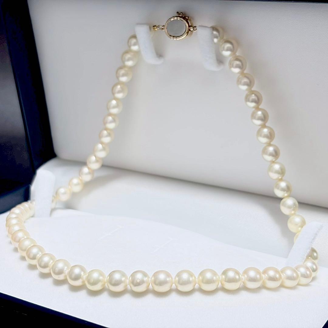 Akoya Pearl genuine pearl necklace 42cm length featuring 7.6-7.8mm round pearls