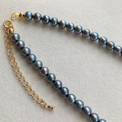 Akoya Pearl Necklace M829 with 5.5-6mm pearls and K16GP clasp, 42cm length plus 5cm extension