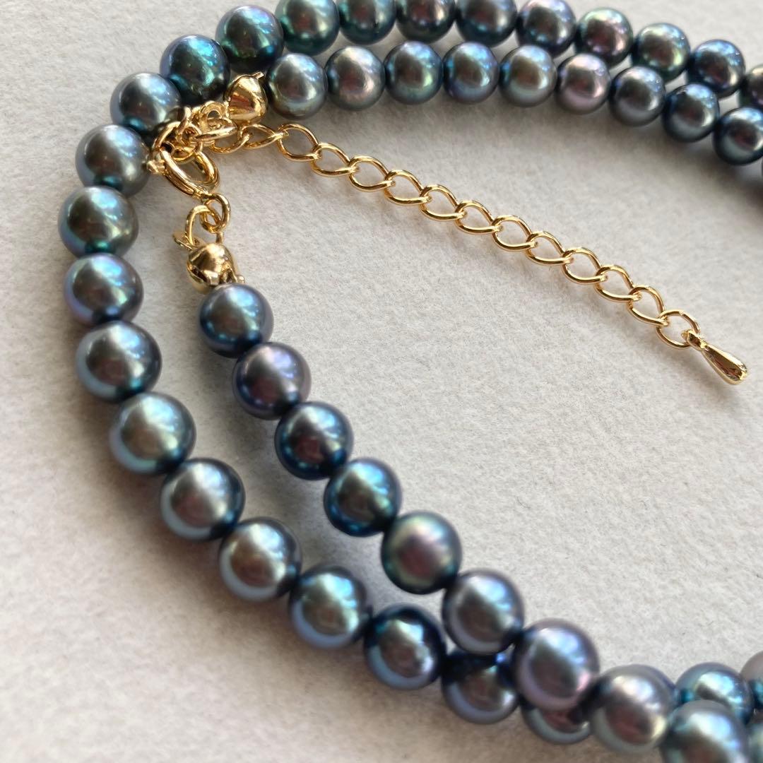 Akoya Pearl Necklace M829 with 5.5-6mm pearls and K16GP clasp, 42cm length plus 5cm extension