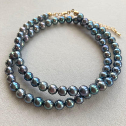 Akoya Pearl Necklace M829 with 5.5-6mm pearls and K16GP clasp, 42cm length plus 5cm extension