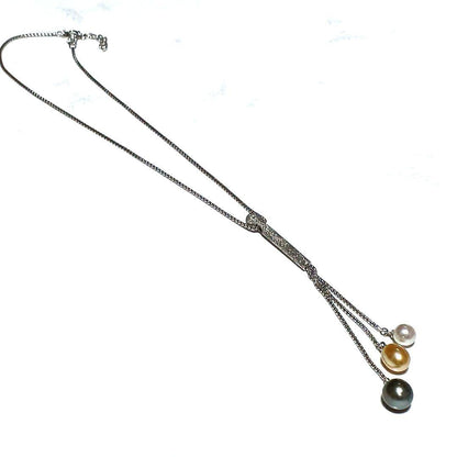 South Sea Pearl necklace featuring black butterfly and white Akoya pearl design on 45.5 cm chain
