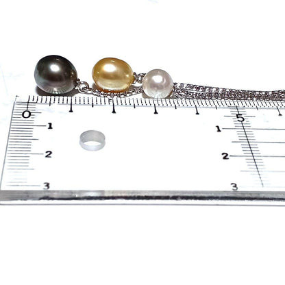 South Sea Pearl necklace featuring black butterfly and white Akoya pearl design on 45.5 cm chain