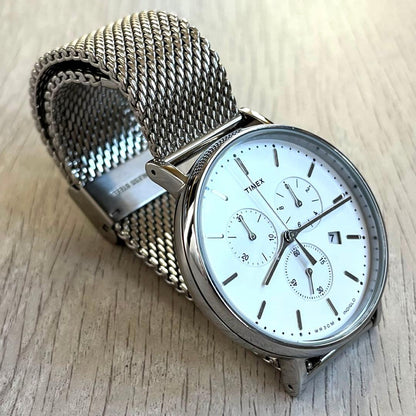 TIMEX Ceramic Mesh Belt Analog Men's Watch — Japanese