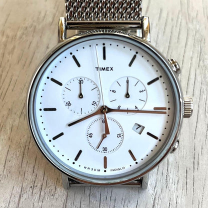 TIMEX Ceramic Mesh Belt Analog Men's Watch — Japanese