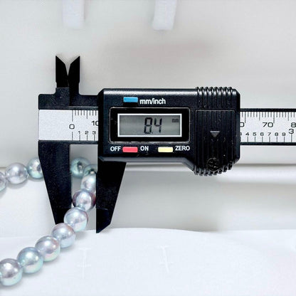 Akoya pearl necklace with 8.1-8.4mm gray pearls on a 43cm silver fastener chain