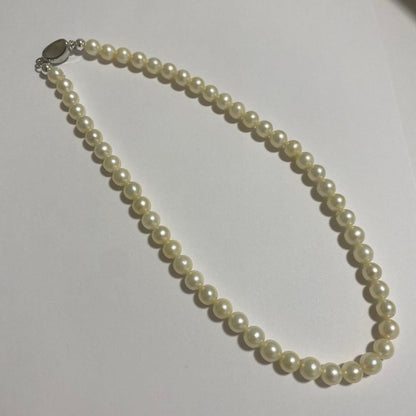 New unset Akoya pearl necklace with approximately 6mm pearls and 38cm full length chain
