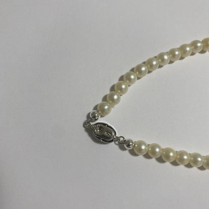New unset Akoya pearl necklace with approximately 6mm pearls and 38cm full length chain