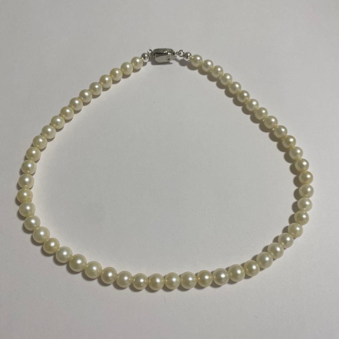 New unset Akoya pearl necklace with approximately 6mm pearls and 38cm full length chain
