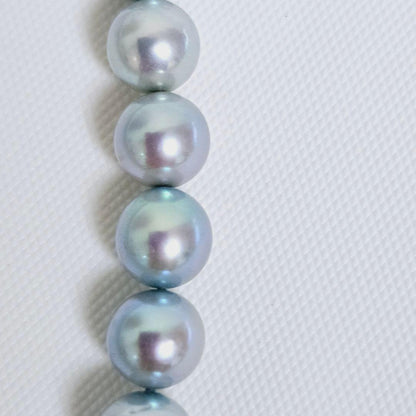Tasaki Pearl Blue Necklace featuring 43cm length and 6.5 to 6.8 mm round blue pearls weighing 27g