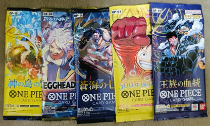One Piece One Piece Card Unopened Pack 5 Packs & Deck Parts (Blue) Set Pack — Japanese