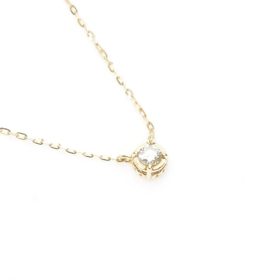 Agat K10 1P Diamond Necklace with 0.03ct diamond, 0.3cm top size, and 39.5cm chain in gold
