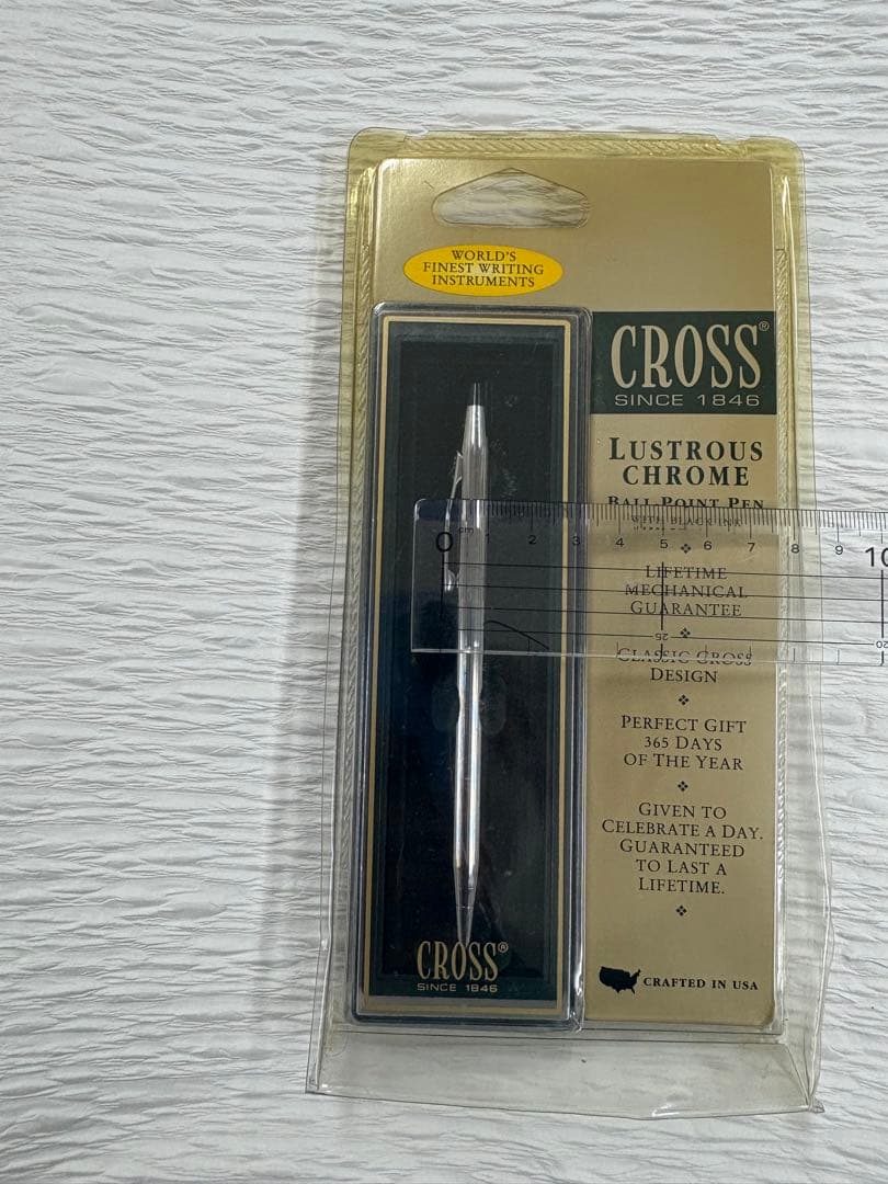 USA made Cross Cross LUSTROUS CHROME ballpoint pen with black ink in unopened blister pack