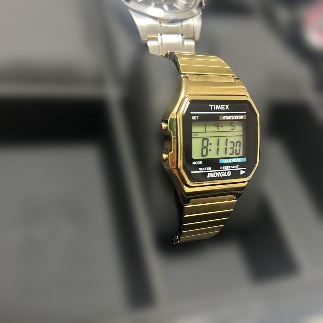 TIMEX INDIGLO Gold Digital Men's Watch — Japanese