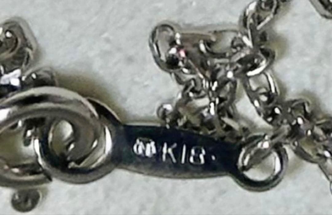 MIKIMOTO necklace with 5 high-grade pearls set in white gold K18WG, 40cm length
