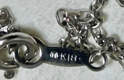 MIKIMOTO necklace with 5 high-grade pearls set in white gold K18WG, 40cm length