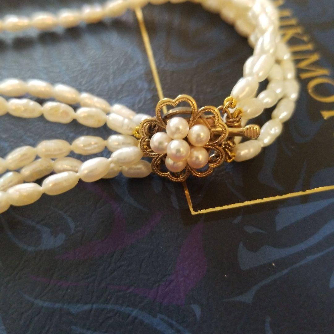Mikimoto long pearl necklace 14K gold measuring 80cm with lustrous white pearls