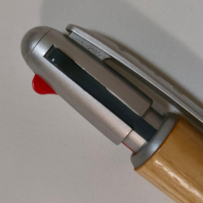 PILOT Just Meet multi-function pen with red and black ballpoint pens and 0.5mm mechanical pencil wooden body