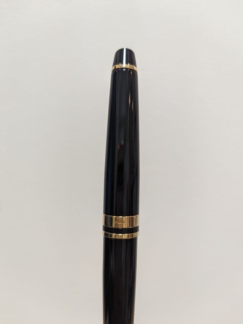 Waterman PARIS black and gold ballpoint pen with plastic and metal body shown with case