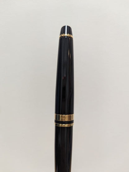 Waterman PARIS black and gold ballpoint pen with plastic and metal body shown with case