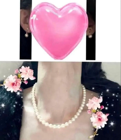 Aphrodite Pearl 7.5mm white Akoya necklace and earrings set with silver clasps and earring findings