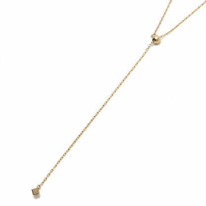 agete K10 necklace featuring freshwater pearls in a Y-shaped 2WAY long design with 70 cm chain length