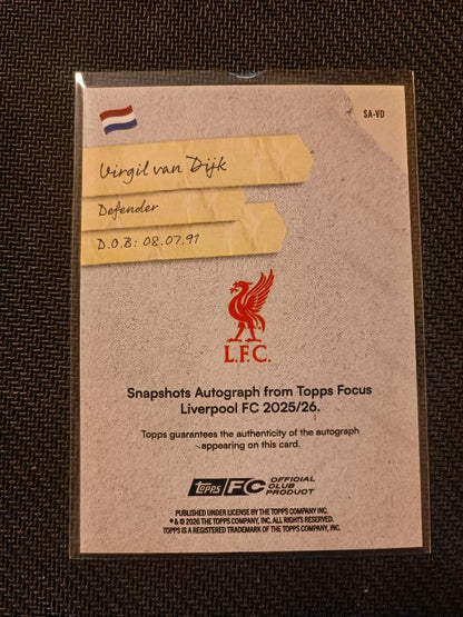 Virgil van Dijk Signature 50şı Topps Focus Liverpool — Japanese