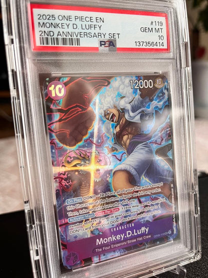PSA 10 One Piece Monkey D. Luffy SEC — OP05-119 — English
