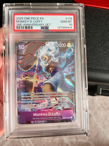 PSA 10 One Piece Monkey D. Luffy SEC — OP05-119 — English
