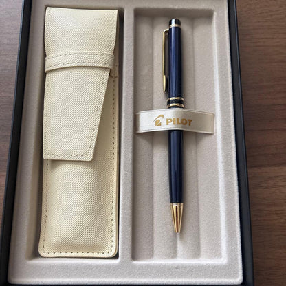 PILOT navy blue ballpoint pen Z-GR-SBN with protective case and two refill tips included