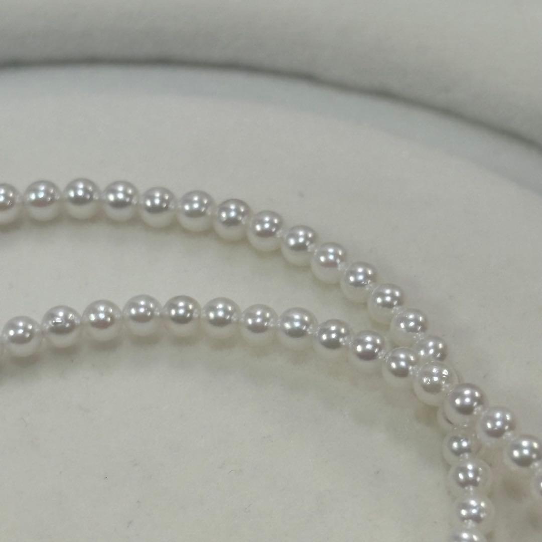 Akoya pearl necklace with uncoated 3-3.5mm baby pearls and 42cm length featuring a 925 marked clasp