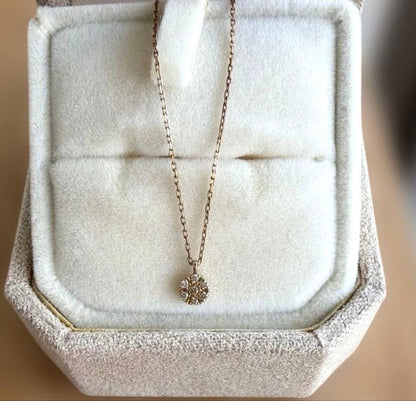 Agat diamond necklace and matching earrings set made of K10 material in used condition with simple packaging