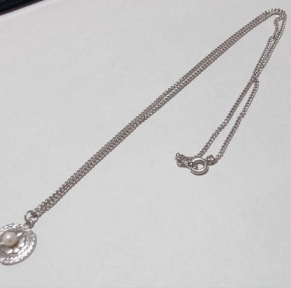 Mikimoto SV Baby Pearl Silver Necklace with a 40cm silver chain and 1.3cm pearl pendant