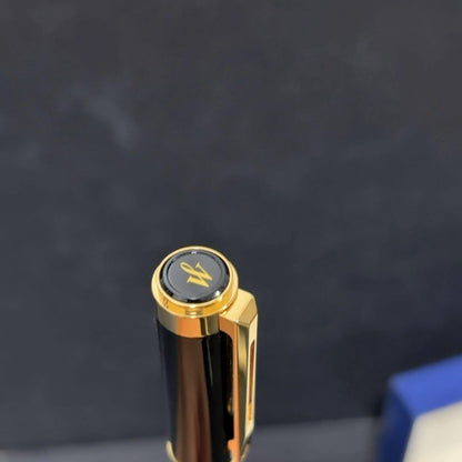 Waterman Perspective Collection black rollerball pen with cap in used condition
