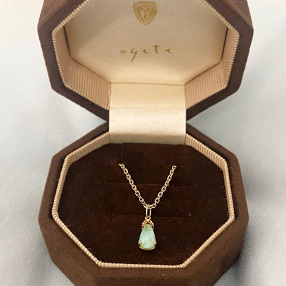 agete necklace charm with opal front and turquoise backing set in Silver 925 and Gold doublet technique