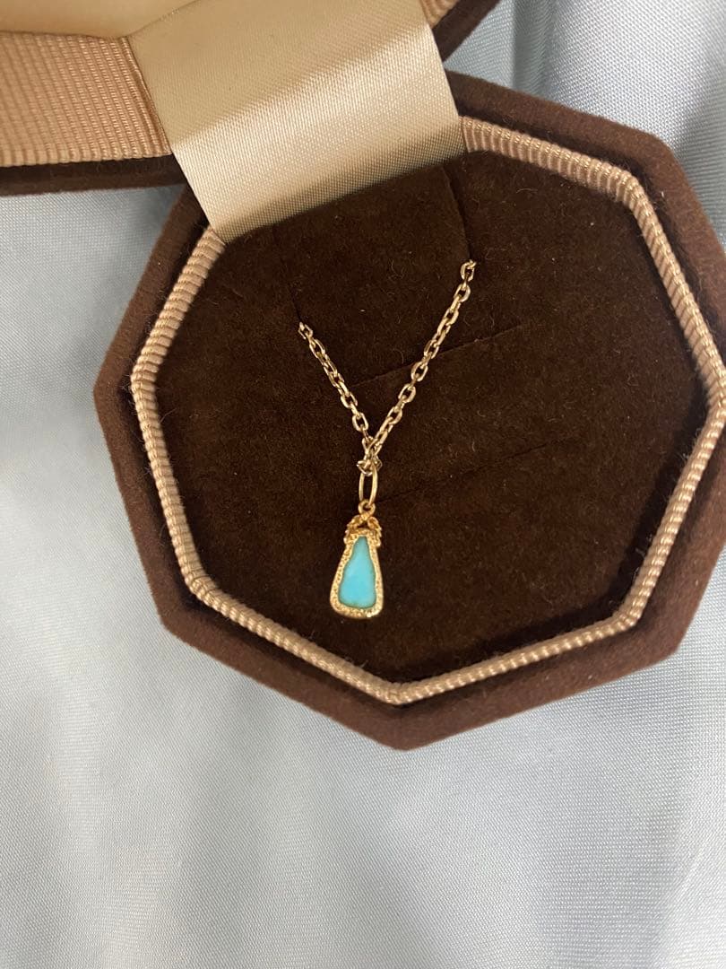 agete necklace charm with opal front and turquoise backing set in Silver 925 and Gold doublet technique