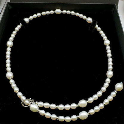 Mikimoto Pearl Island Necklace with 5.0-7.4mm pearls, 58cm length, displayed on a white background