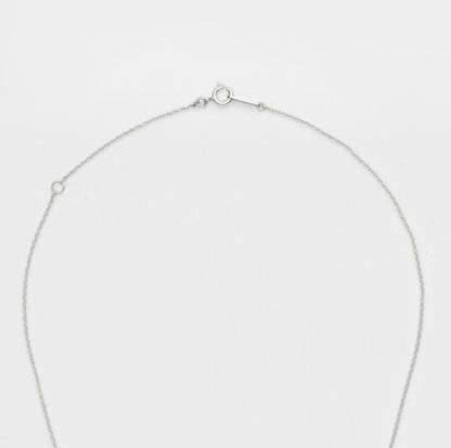 Agete silver Y-shaped long necklace with adjustable 55cm chain and removable 8.2cm drop pendant