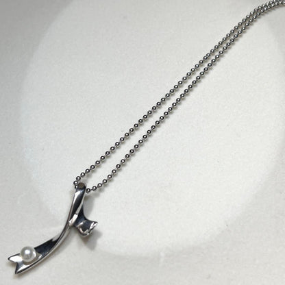 Mikimoto Akoya 4mm white pearl necklace with silver chain length 46cm