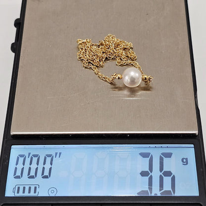 1907 Mikimoto yellow gold pearl necklace 38cm length with 7.1mm pearls