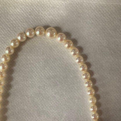 Kimono Sale Micro Motomoto Gradient pearl necklace with 79 white pearls on silver 925 chain, 45 cm length
