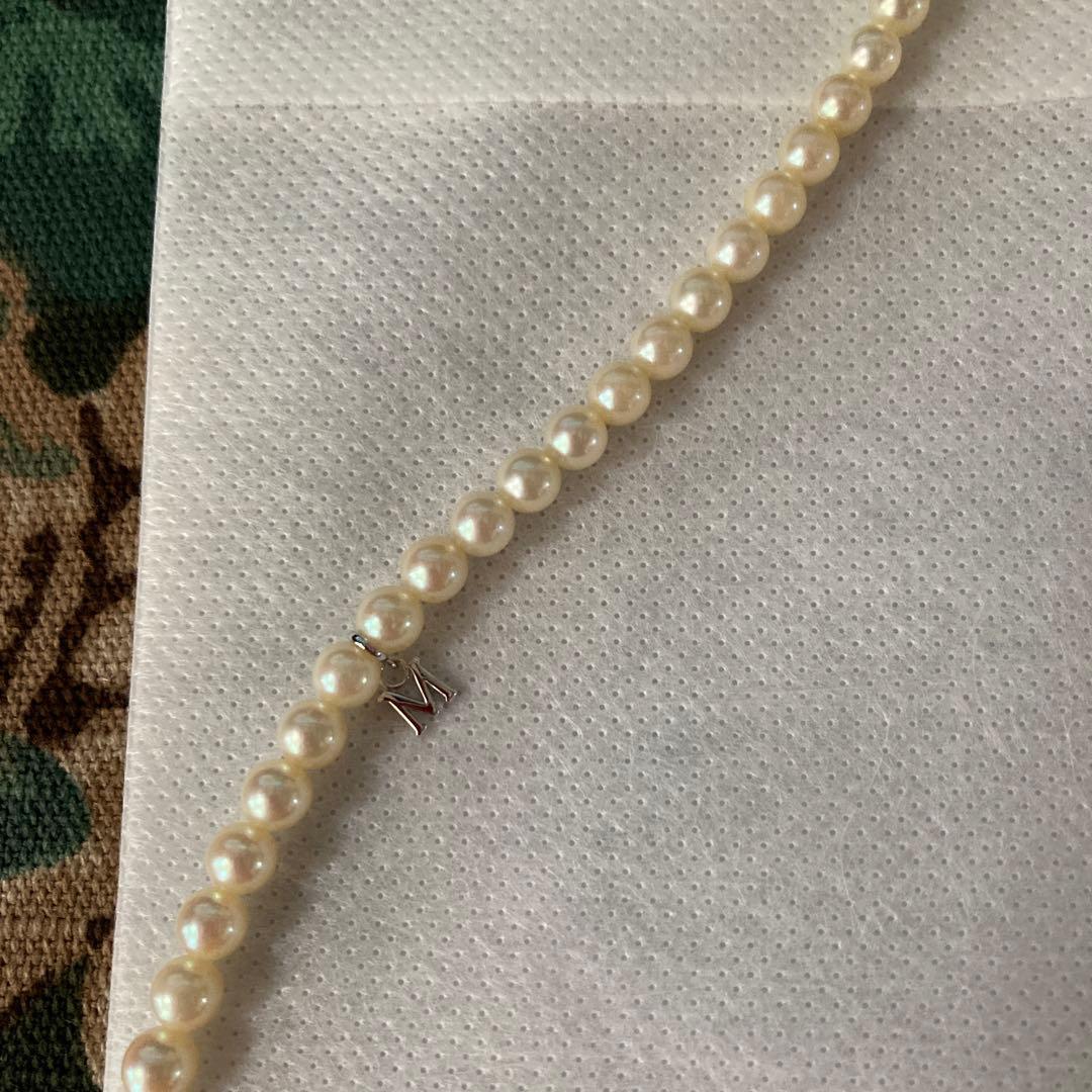 Kimono Sale Micro Motomoto Gradient pearl necklace with 79 white pearls on silver 925 chain, 45 cm length