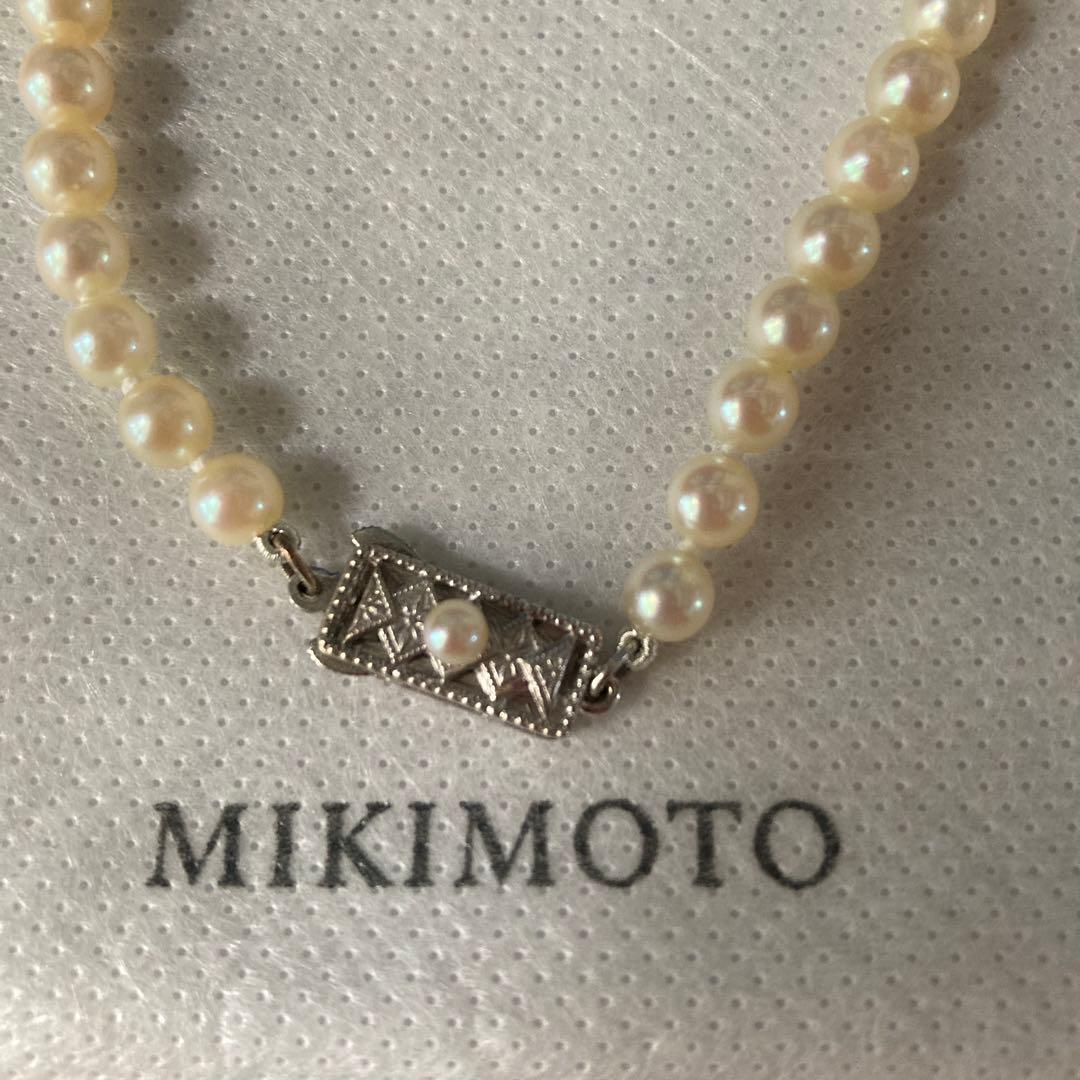 Kimono Sale Micro Motomoto Gradient pearl necklace with 79 white pearls on silver 925 chain, 45 cm length
