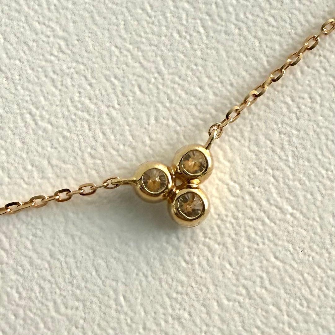 Agete necklace with three 0.15ct diamonds set in K18 gold on a 40cm chain